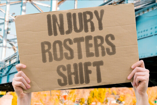 "Injury Rosters Shift" Team lineups changed by medical blows. INJURY. ROSTER. SHIFT. MEDICAL. TEAM.