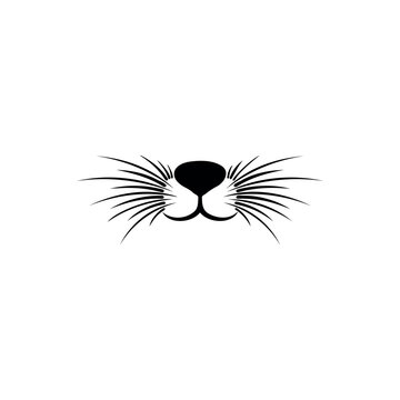 Bunny nose silhouette vector flat design on white background.
