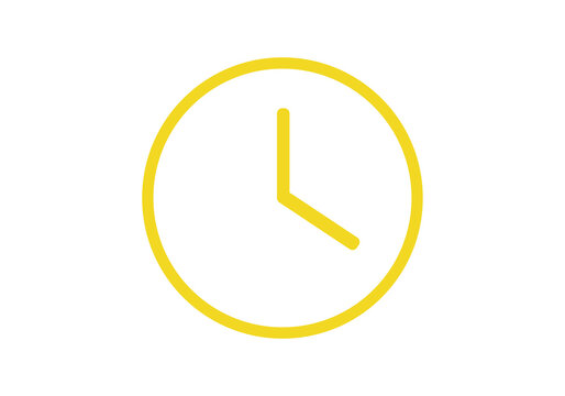 yellow flat timer clock alert icon transparent background