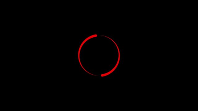 Red color circle frame loading icon. 4k video