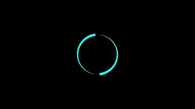 Circle frame loading icon concept on black background. 4k video