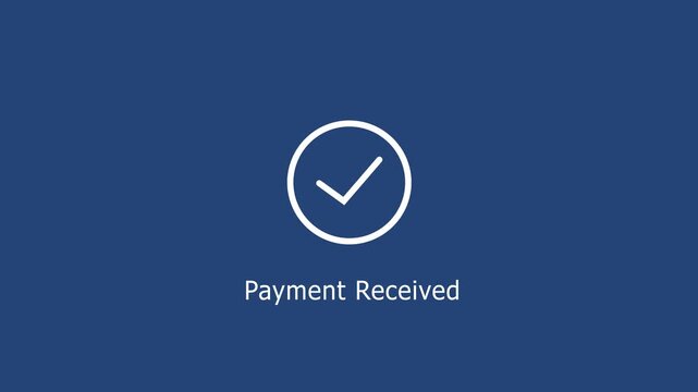 Payment received notification motion with animated checkmark and minimalist ui for financial transactions, e-commerce checkout confirmation, and digital banking interfaces