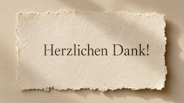 Gratitude in german on vintage paper background
