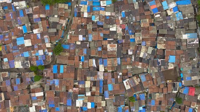 Drone photography showing urban housing pattern in Mumbai