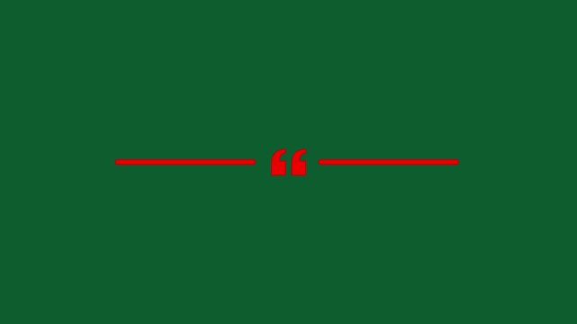 Minimalist quotation mark animation on green background, for editorial and, typography projects quote punctuation