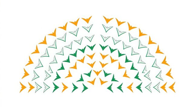 80 years of independence day of india celebrations with orange white and green origami cranes