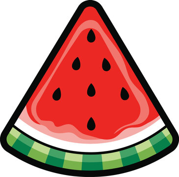 Colorful watermelon slice silhouette graphic