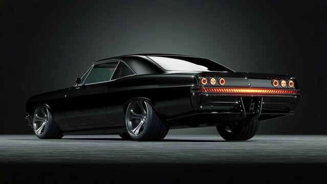 USA &ndash; May 2026: 3D render of customized 1965 Chevrolet Impala 1965 USA classic muscle car