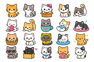 Obraz premium set of funny cartoon animals