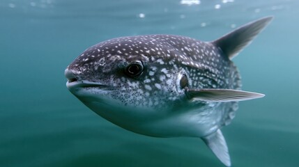 Fototapeta premium New Zealand Ocean Sunfish Swimming in Clear Waters Near Coast