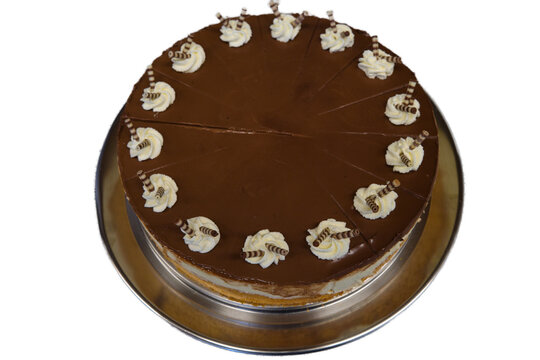 Hausgemachte Schokotorte mit St&auml;bchen transparent