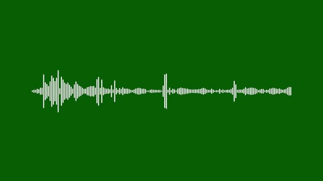 Technology digital signal Audio spectrum, music wave form on green background.music sound wave or line interface audio voice music. Recording studio with horizontal radio wave.4k