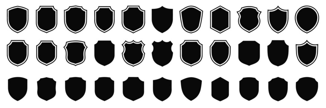 shield logo silhouette pack vector crest badge shapes for design
