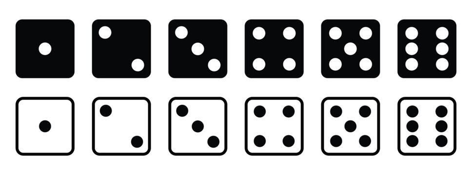 Vector Set of dice with six cube faces