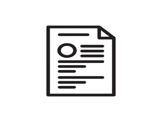 Fototapeta premium Blank document icon with folded corner. Minimalist file outline for digital forms and templates. Editable vector illustration for business and desi...