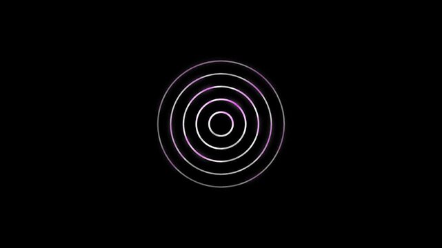 Purple Neon Concentric Circle Ring Animation on Black Background