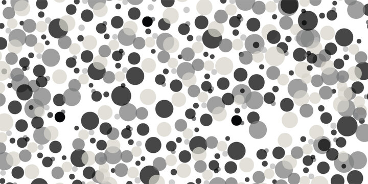 Abstract monochrome circle pattern background with overlapping dots in shades of gray. eps10