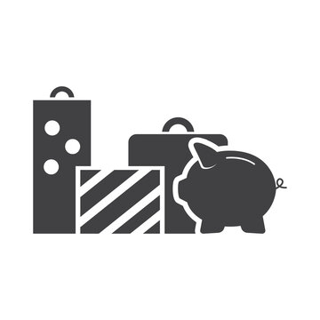Piggy bank icon. Piggy bank savings icon. Vector illustration.