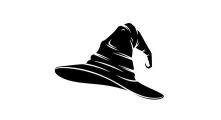 Witch hat silhouette vector, black pointed wizard hat icon, halloween magic headwear illustration, mystical sorcerer apparel graphic © MST. ASIA KHATUN