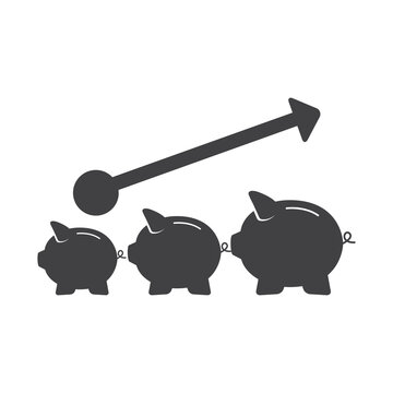 Piggy bank icon. Piggy bank savings icon. Vector illustration.