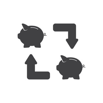 Piggy bank icon. Piggy bank savings icon. Vector illustration.