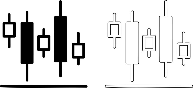 Black and white candlestick stock chart pattern illustration illustration Editable icons