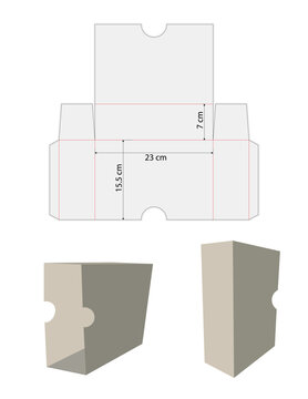 Book Jacket Sleeve Die Cut Template Vector with Mockup