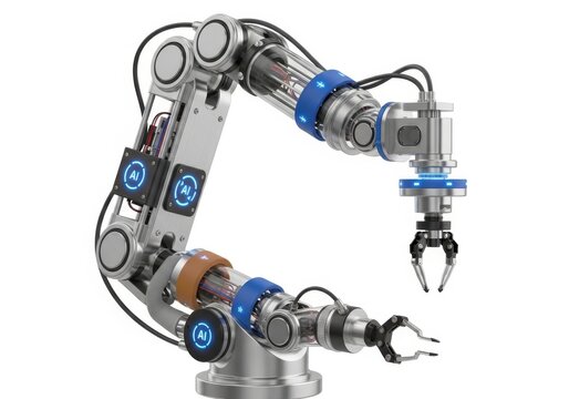 Industrial robot arm with gripper