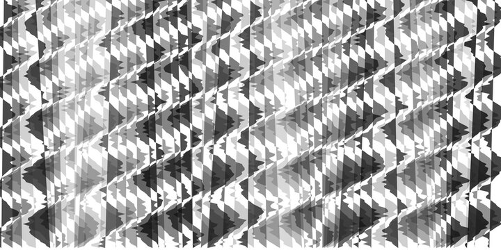 Black and white monochrome geometric background with high contrast distorted stripes and abstract wavy pattern for art print