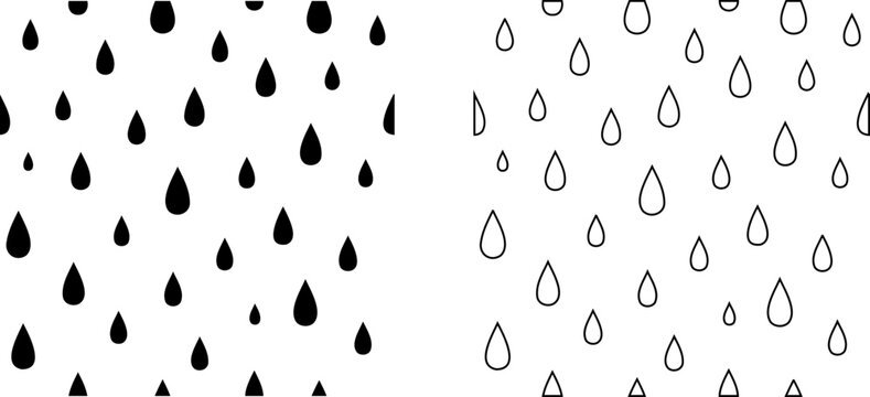 Black and white raindrops and droplets illustration illustration Editable icons