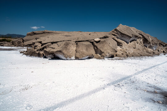 Sea Salt Pile at Missolonghi Salt Pans, Greece