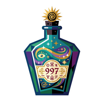 Magical mystical potion bottle with eye.