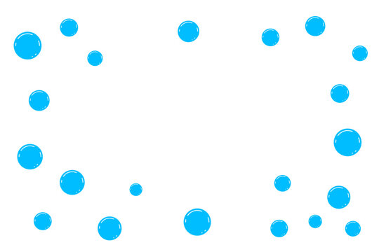 Blue Bubbles on Transparent Background with Copy Space. Vector Illustration