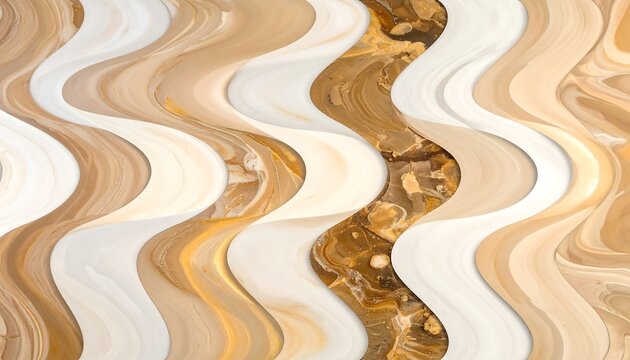 A wavy abstract pattern in shades of brown, beige, and white