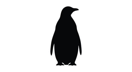 Fototapeta premium Penguin Silhouette On White Background Minimalist Wildlife Illustration