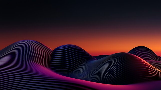 Abstract landscape of undulating forms