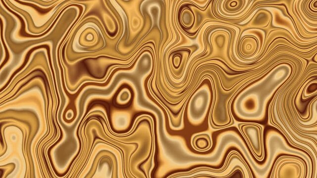Rich Golden Tan And Dark Cocoa Flowing Marble Grain Texture Motion Background Loop