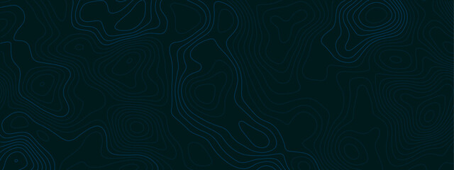 Abstract dark blue topographic contour map background with subtle elevation lines, seamless terrain relief, modern geographic cartography texture for technology and wallpaper © Noor Al Barakah