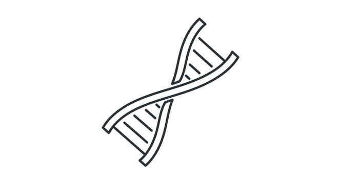 Stylized DNA Helix Icon - Genetic Research and Science Symbol