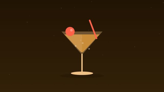 Animated Cocktail glass bubbles drink bar caramel food loop