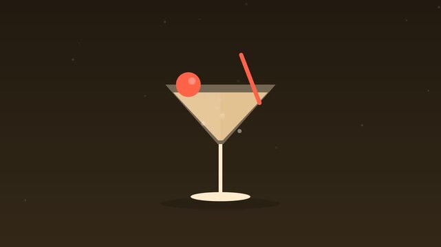 Animated Cocktail glass bubbles drink bar cream food loop