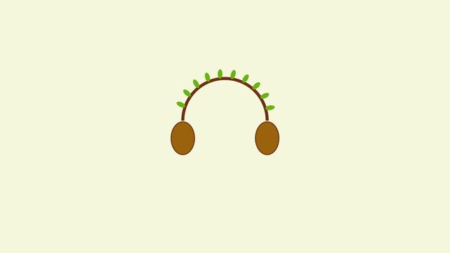Eco-friendly headphones animation: sustainable audio and green technology concept 4k