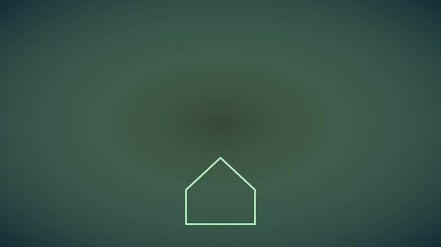 Minimalist house outline animation on dark gradient 4k background, for real estate, and home concept