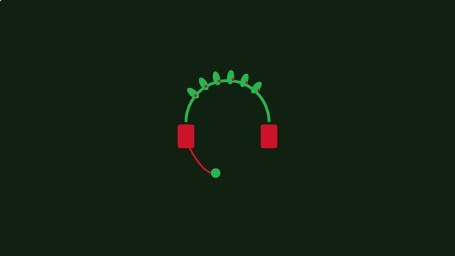 Minimalist loading spinner animation with circular progress bar and headphones 4k