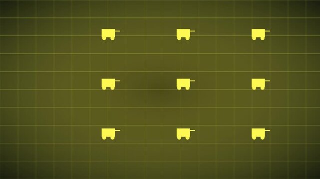 Minimalist moving cart pattern animation on grid 4k background, for logistics and, supply chain concepts