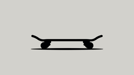 Minimalist silhouette of a skateboard on a light background © MdRiyad