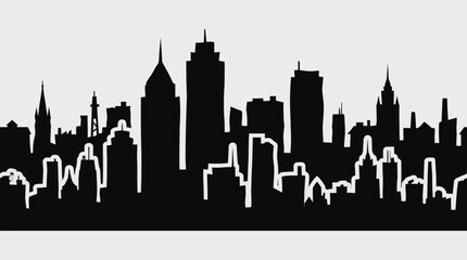 Fototapeta premium City skyline silhouette graphic