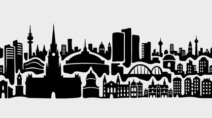 Cityscape silhouette skyline buildings landmark © Aester