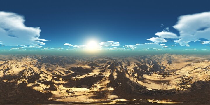 HDRI Map,  environment map, Round panorama, spherical panorama, equidistant projection, panoramic, 3D rendering, land under heaven