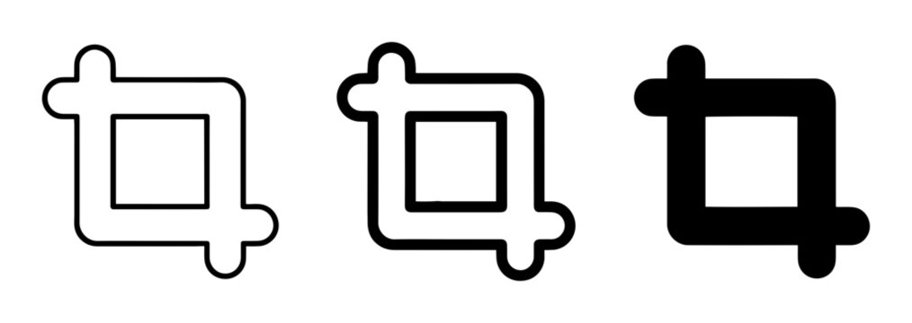 Crop Tool Icons, Image Editing Symbols, Vector Graphics for Design